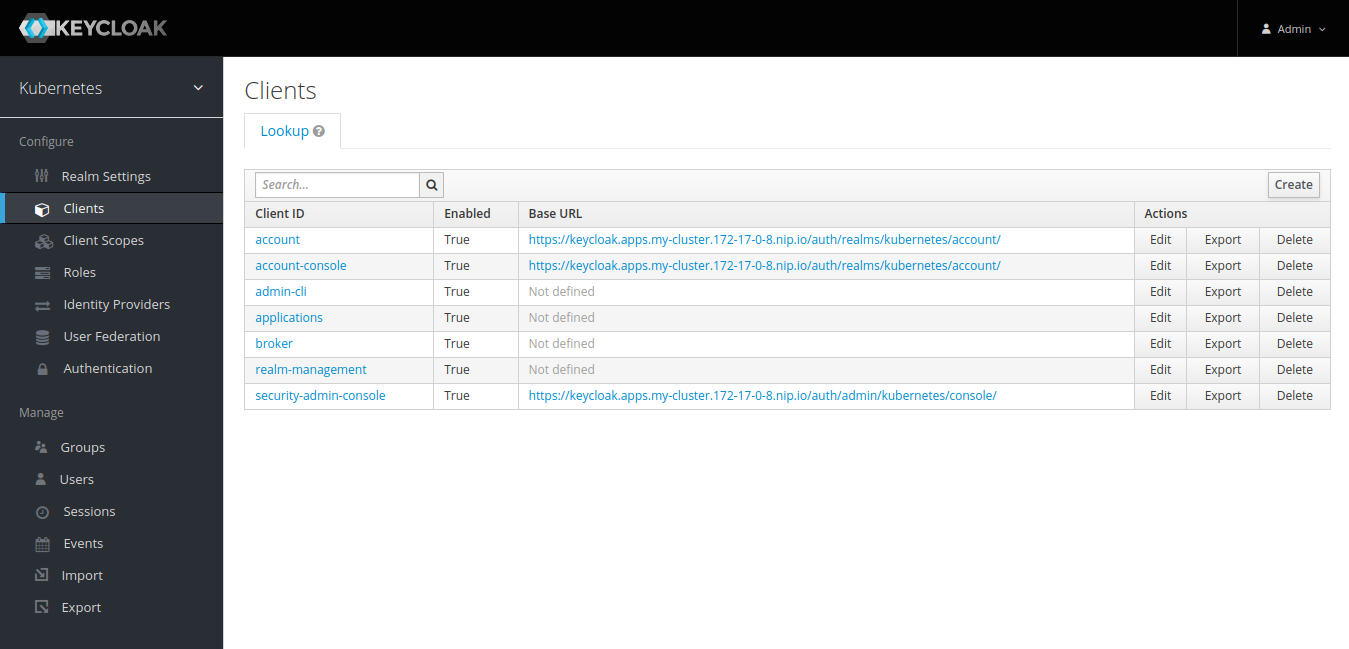 Dashboard for client management